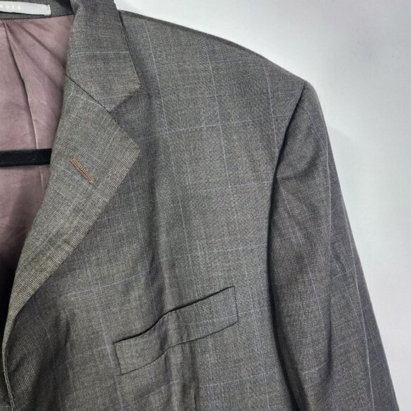 Hickey Freeman Loro Piana Tasmanian Super 130s Wool Blazer Jacket Coat 44R? Gray - Picture 5 of 15